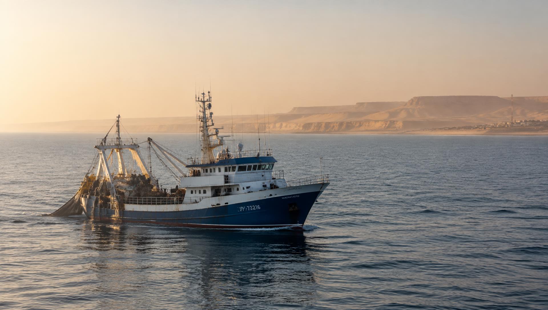 Pelagic trawler off the coast of West Africa